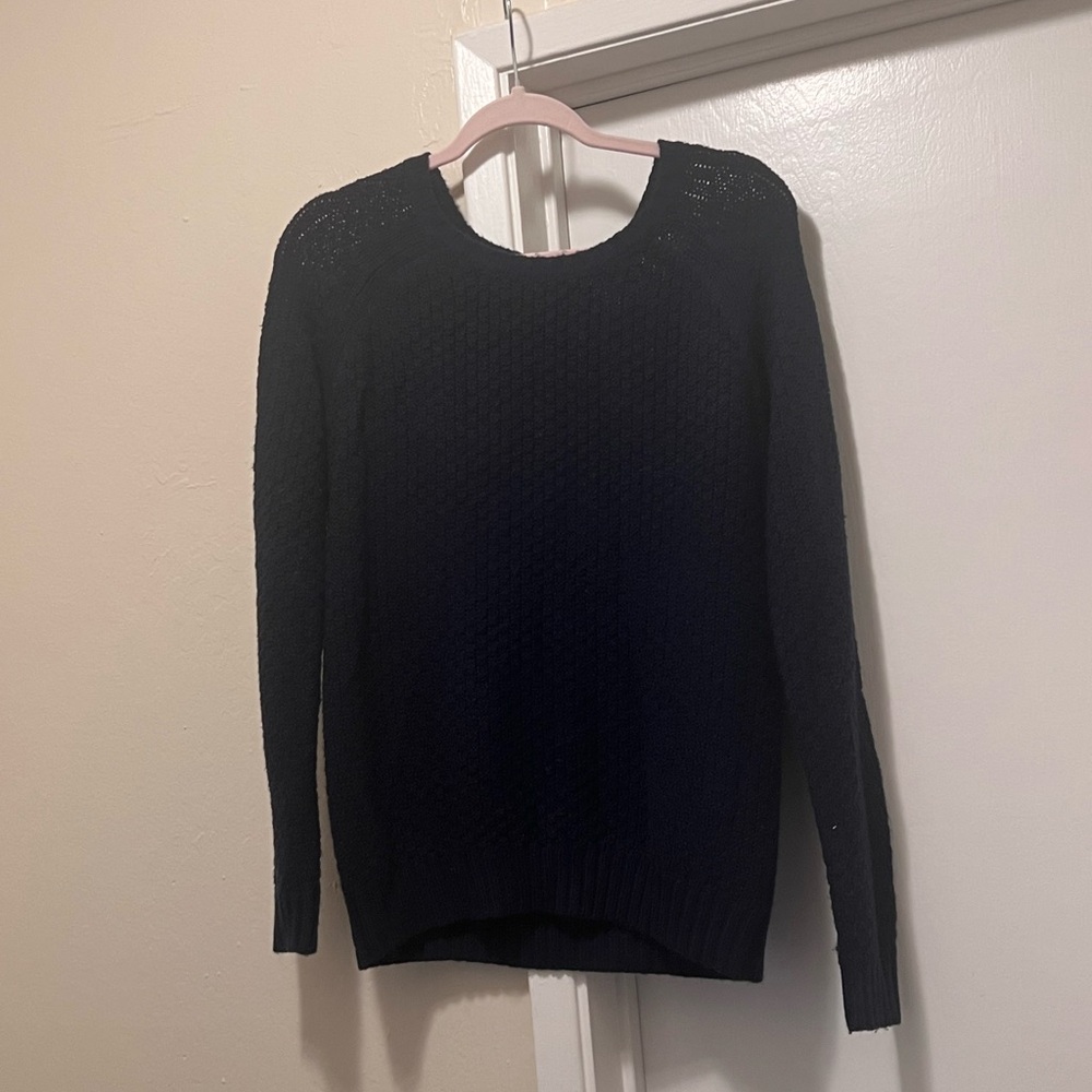 Blue Crew Neck Sweater with Relaxed Fit